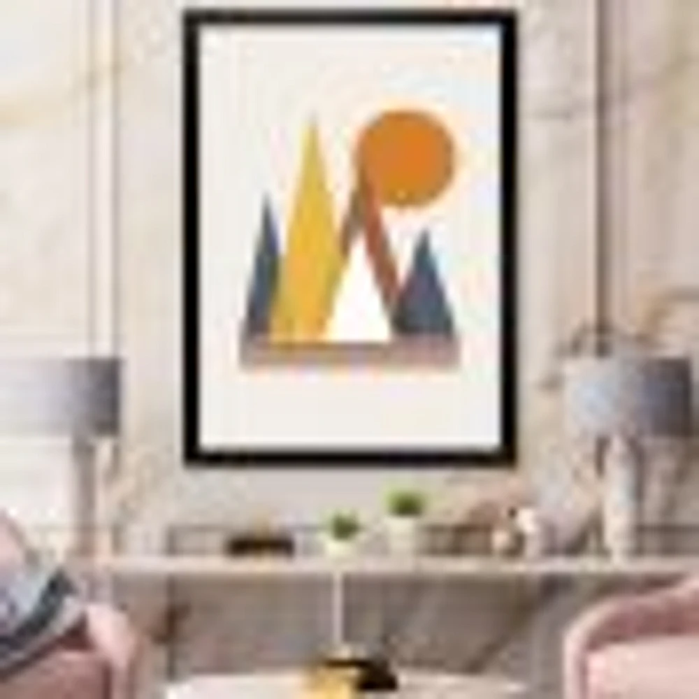 Mountain Abstract and Sun  Wall Art