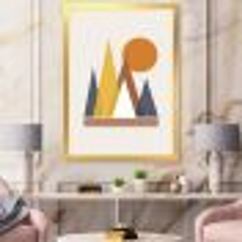 Mountain Abstract and Sun  Wall Art