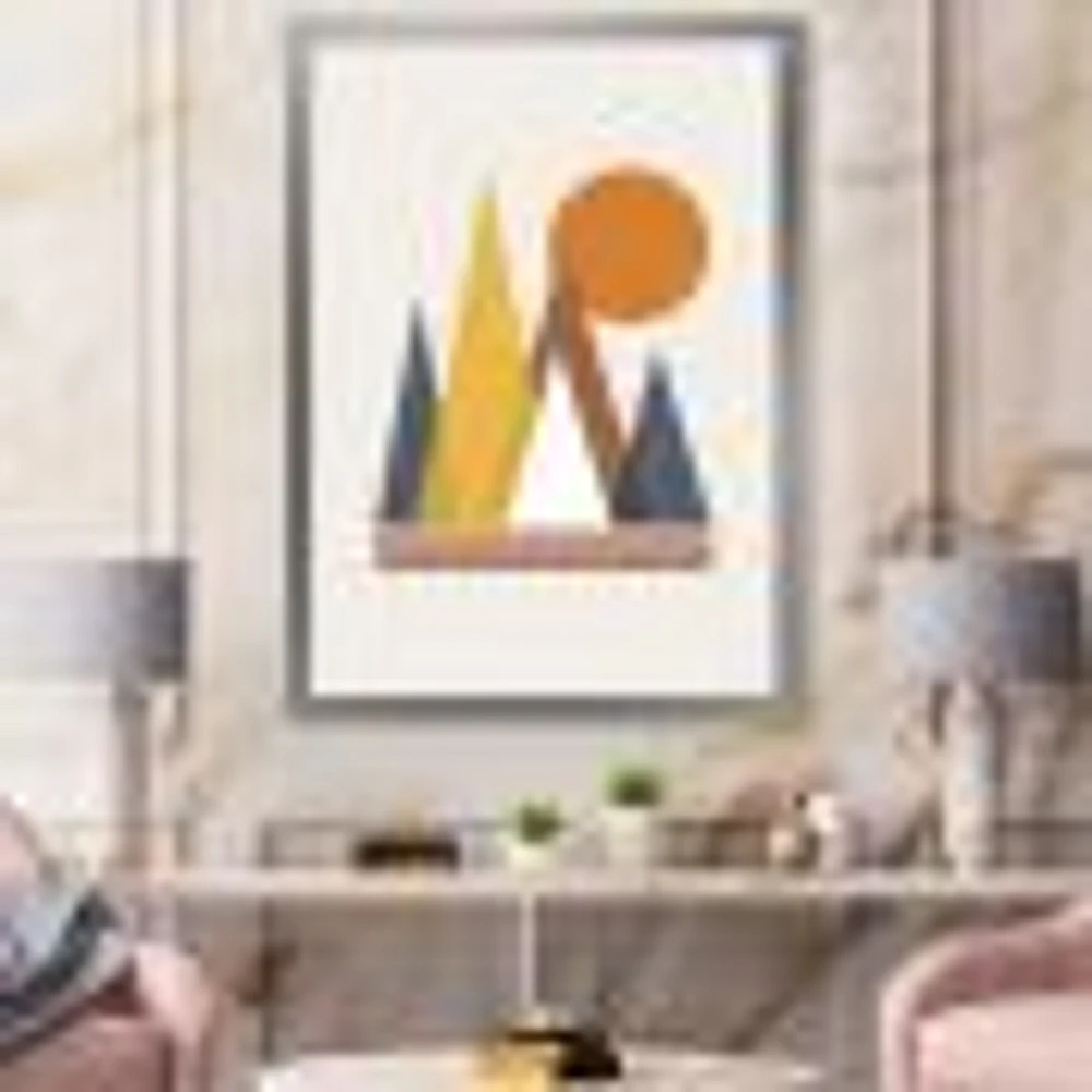 Mountain Abstract and Sun  Wall Art