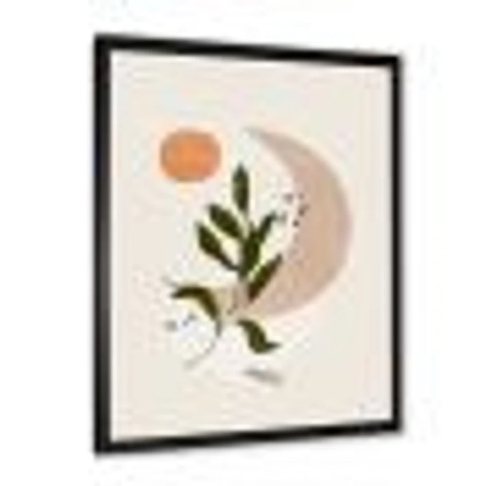 Toile « Abstract Geometrical Moon with Leaf I »