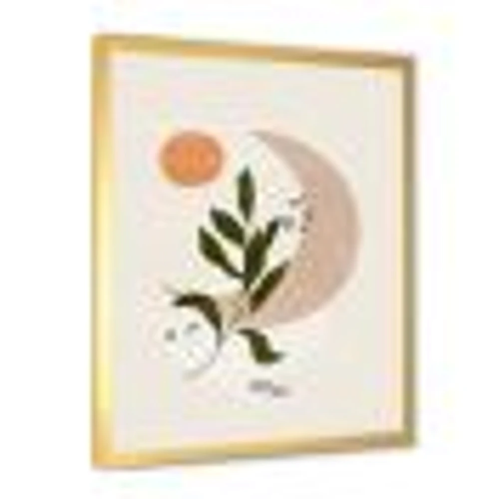 Toile « Abstract Geometrical Moon with Leaf I »