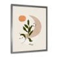 Abstract Geometrical Moon with Leaf I  Wall Art