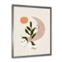 Abstract Geometrical Moon with Leaf I  Wall Art