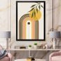 Toile « Abstract Yellow Sun with Retro Rainbow »