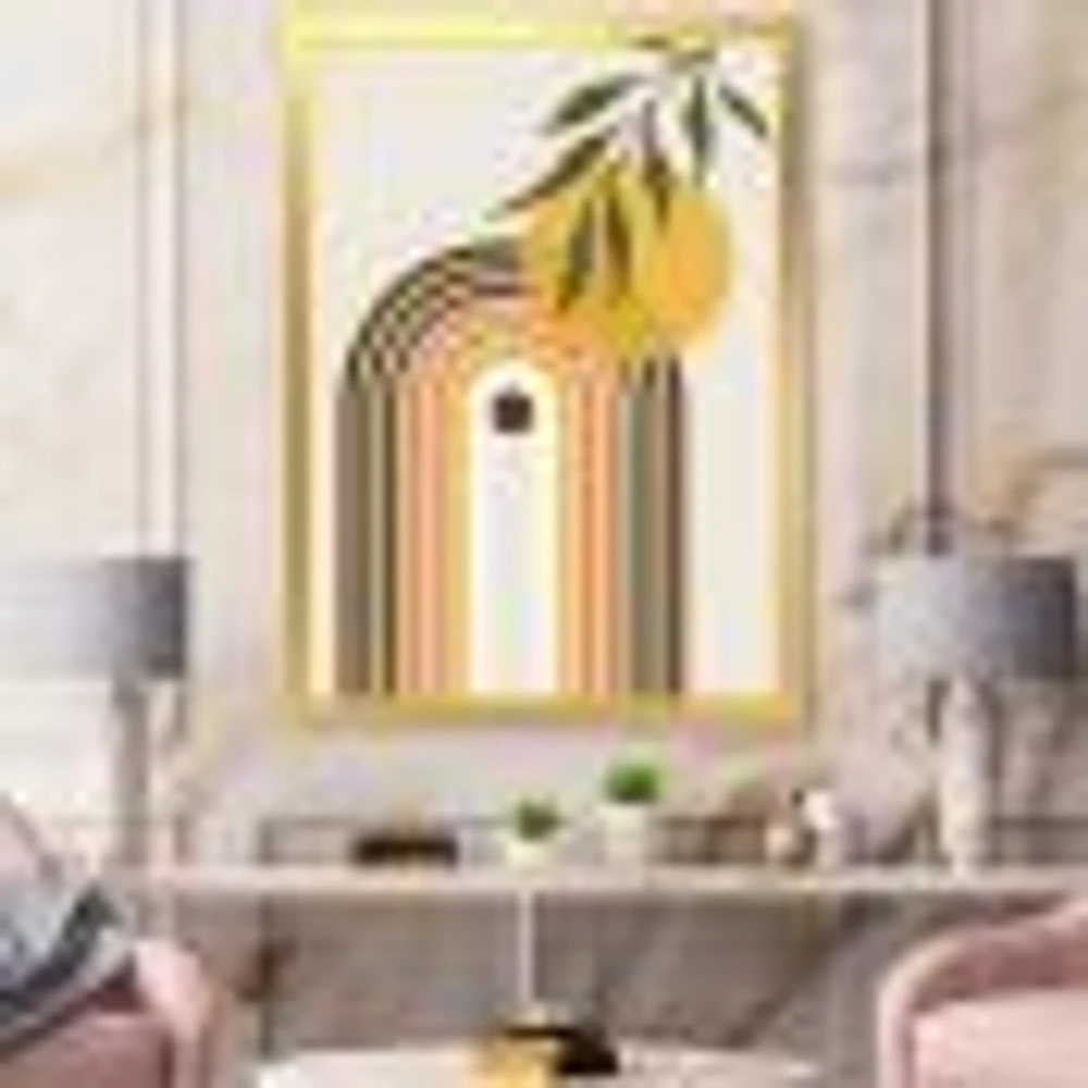 Toile « Abstract Yellow Sun with Retro Rainbow »