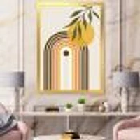 Toile « Abstract Yellow Sun with Retro Rainbow »