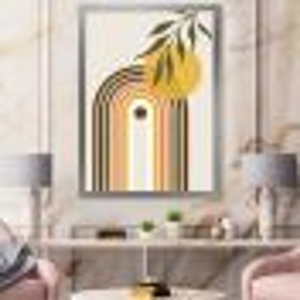 Toile « Abstract Yellow Sun with Retro Rainbow »