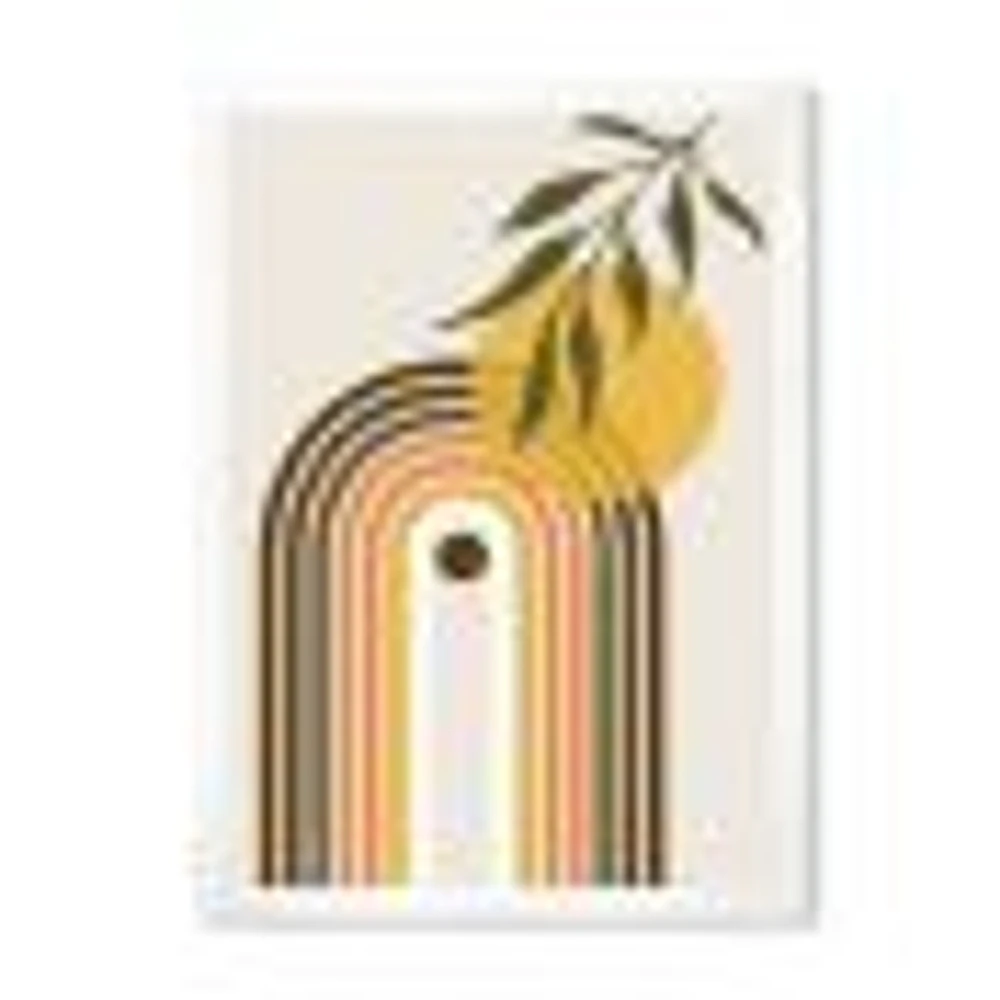 Toile « Abstract Yellow Sun with Retro Rainbow »