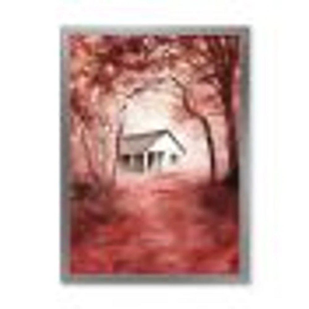 Toile « House Red Autumn Woods »