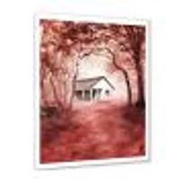 Toile « House Red Autumn Woods »