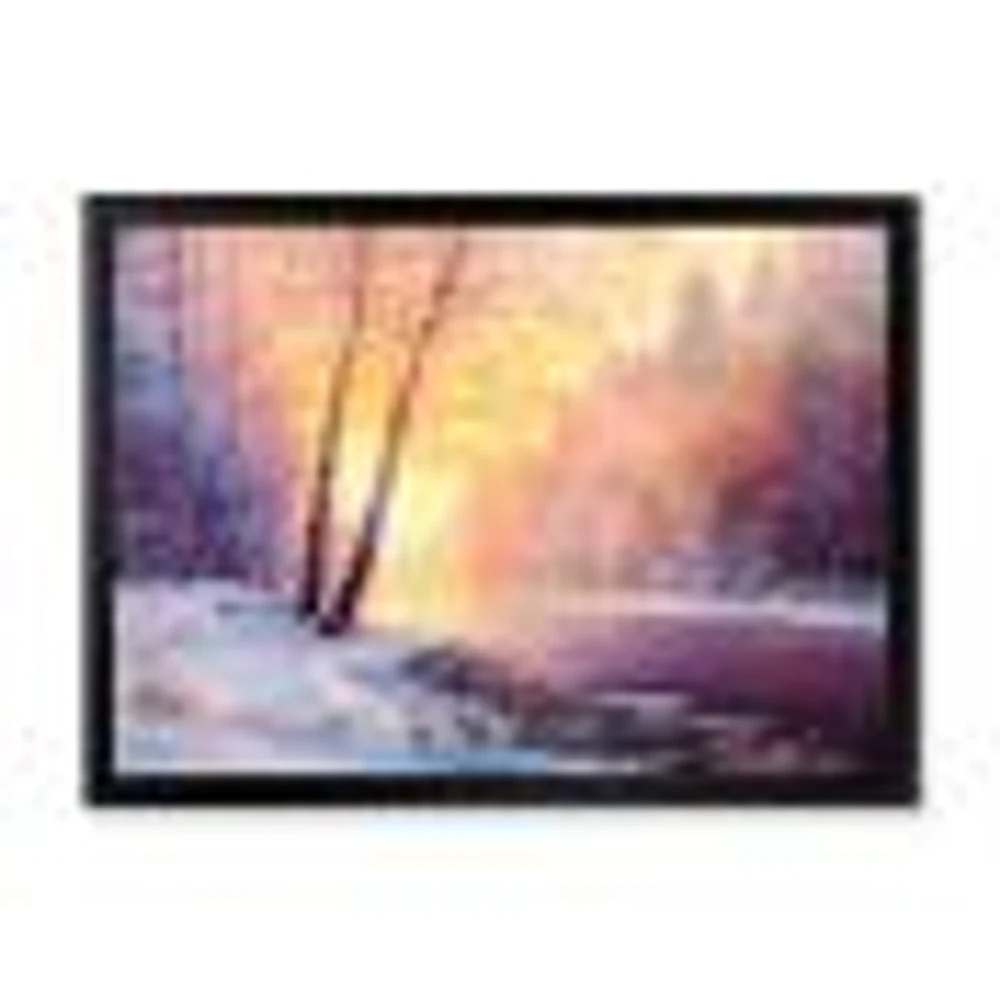 Winter Scenery with Bridge of Meandering River II  Wall Art