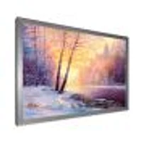 Winter Scenery with Bridge of Meandering River II  Wall Art