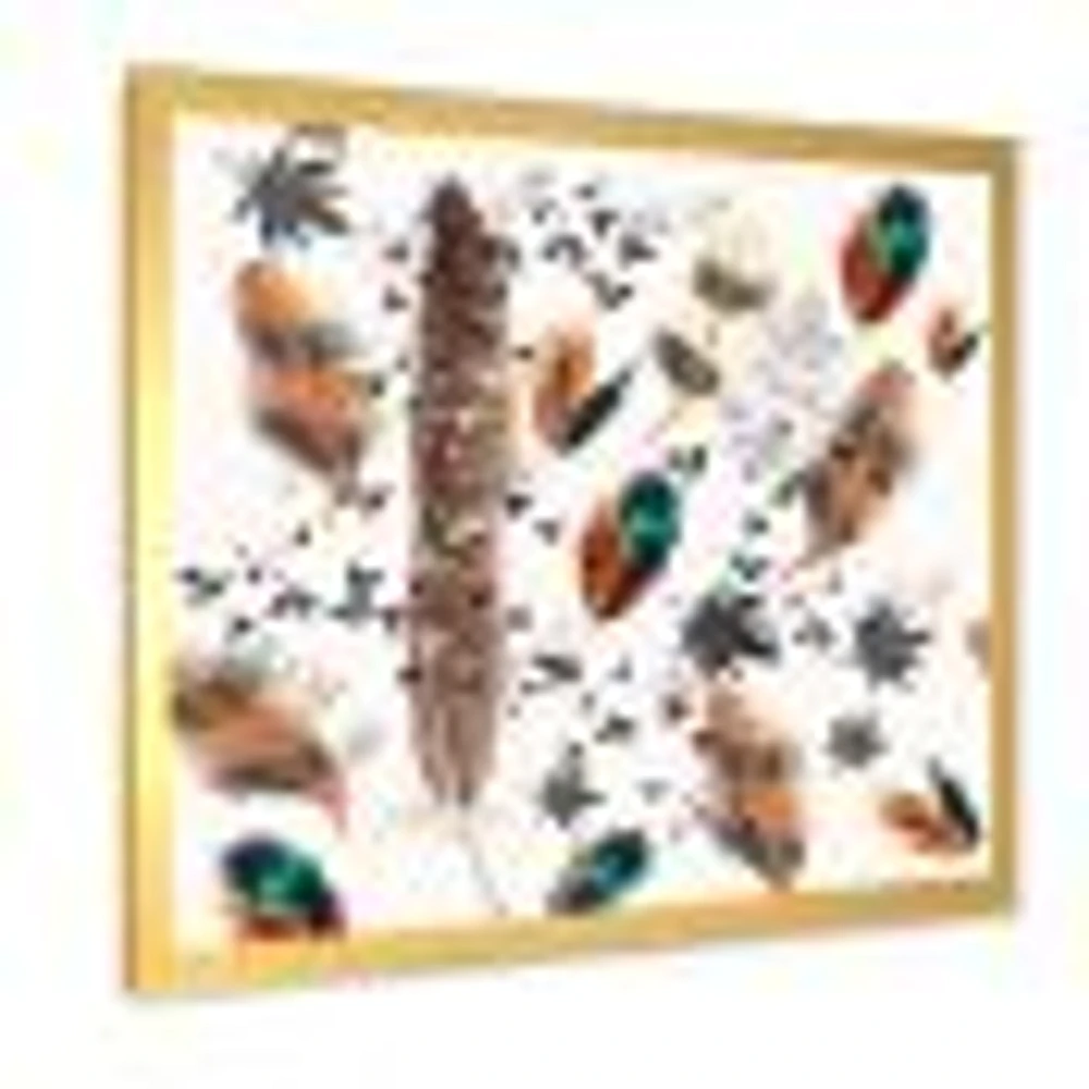 Multicolored Feather Pattern  Wall Art