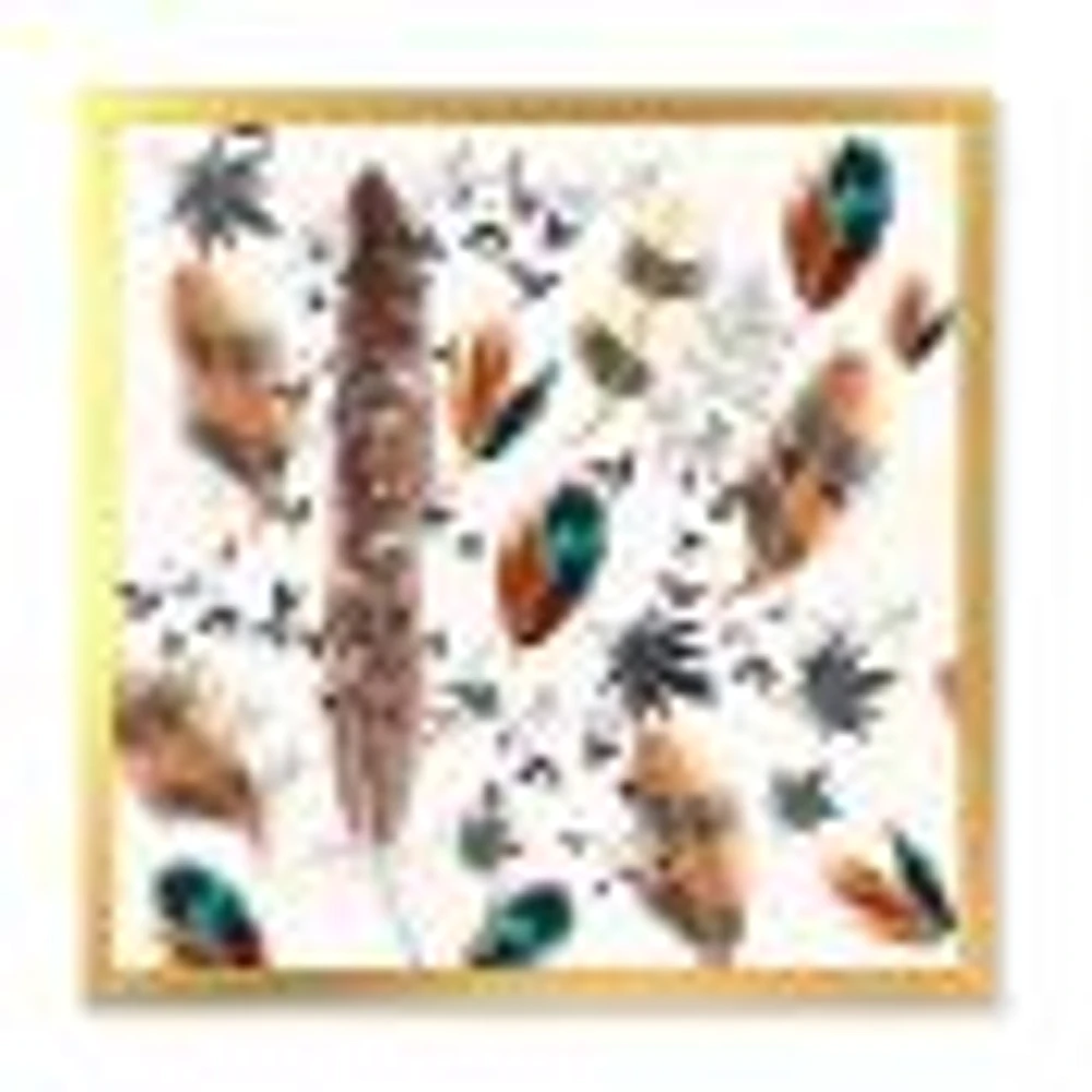 Multicolored Feather Pattern  Wall Art