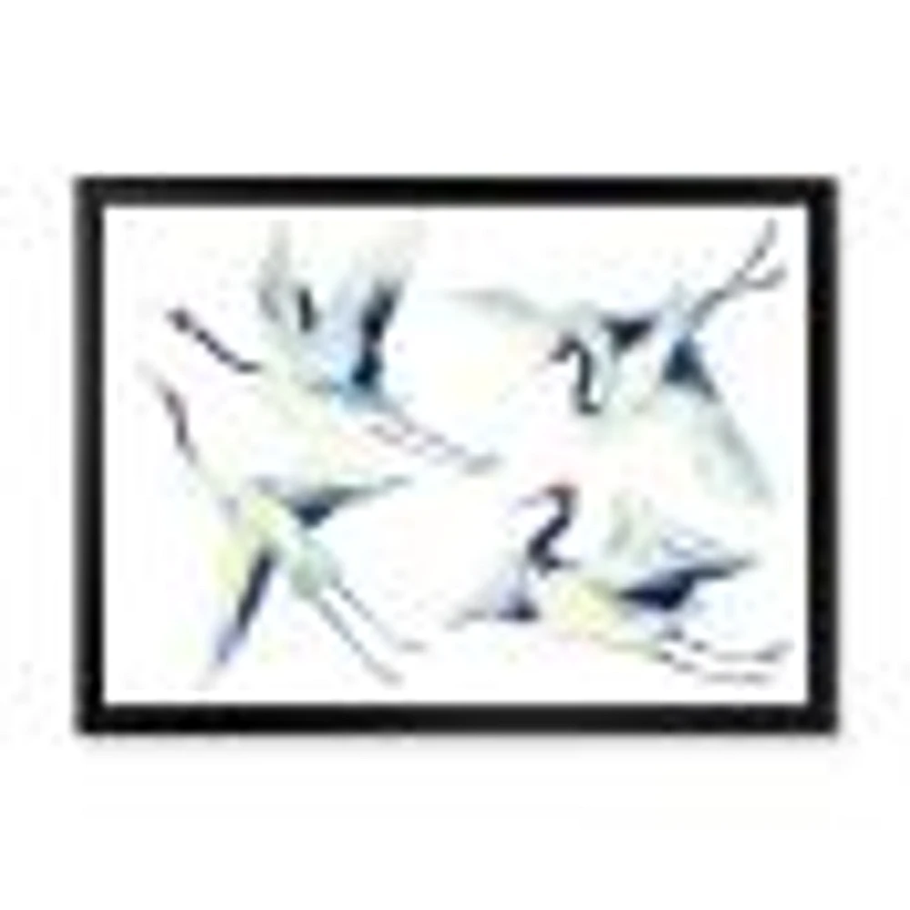 Asian Crane Bird Impression  Wall Art