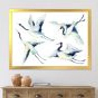 Asian Crane Bird Impression  Wall Art