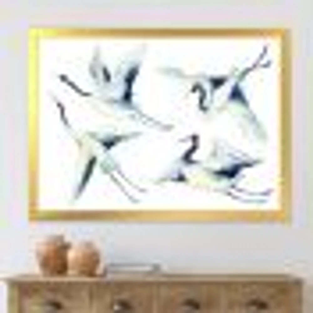 Asian Crane Bird Impression  Wall Art