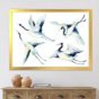 Asian Crane Bird Impression  Wall Art