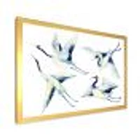 Asian Crane Bird Impression  Wall Art