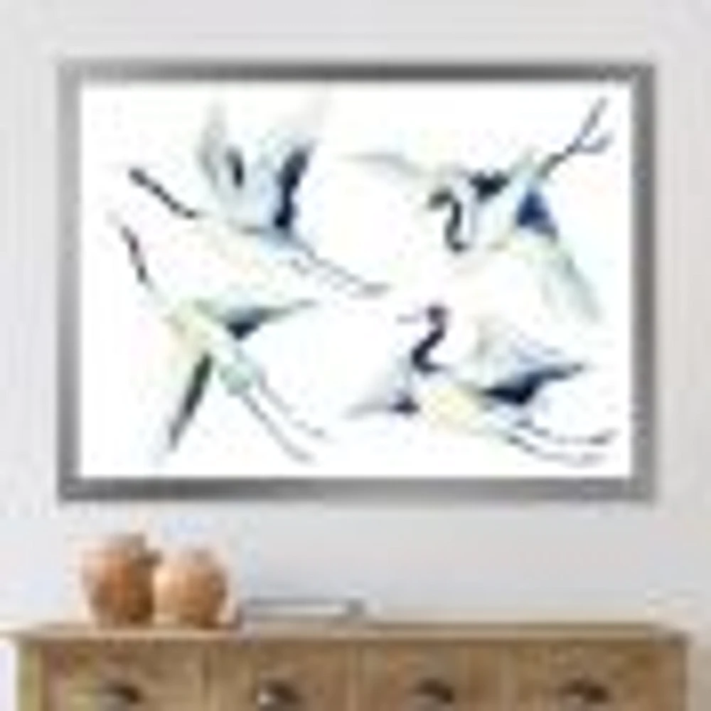 Asian Crane Bird Impression  Wall Art