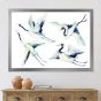 Asian Crane Bird Impression  Wall Art