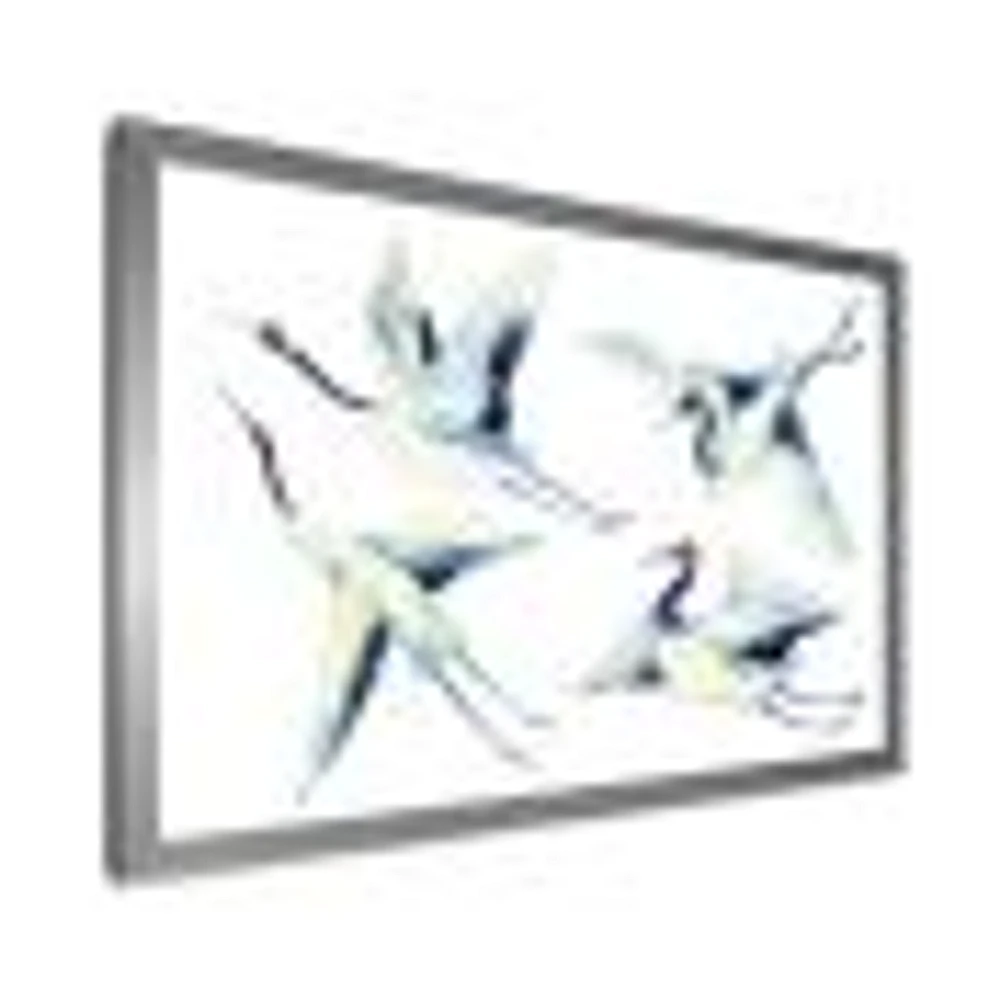 Asian Crane Bird Impression  Wall Art