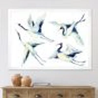 Asian Crane Bird Impression  Wall Art