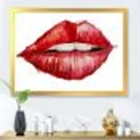 Valentines Day Red Woman Lips  Wall Art