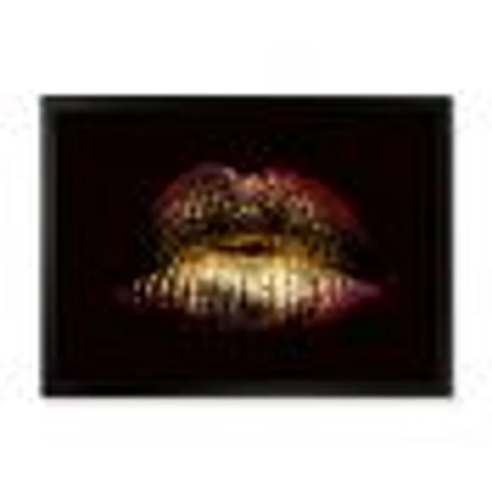 Sexy Golden Metallized Female Lips IV  Wall Art