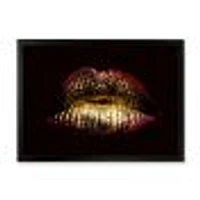 Sexy Golden Metallized Female Lips IV  Wall Art