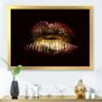 Toile « Sexy Golden Metallized Female Lips IV