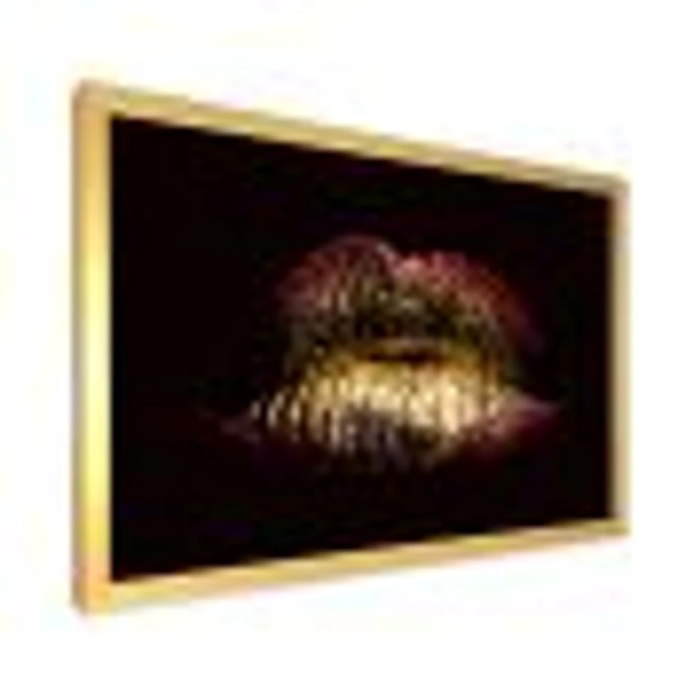 Toile « Sexy Golden Metallized Female Lips IV