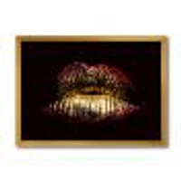 Sexy Golden Metallized Female Lips IV  Wall Art