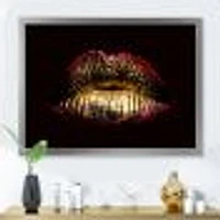 Toile « Sexy Golden Metallized Female Lips IV