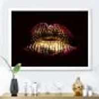 Toile « Sexy Golden Metallized Female Lips IV