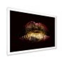 Sexy Golden Metallized Female Lips IV  Wall Art