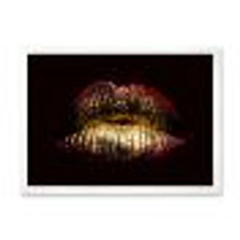 Toile « Sexy Golden Metallized Female Lips IV