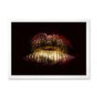 Toile « Sexy Golden Metallized Female Lips IV