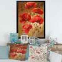 Red Blossoming Poppies IV  Wall Art