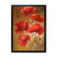 Toile « Red Blossoming Poppies IV »