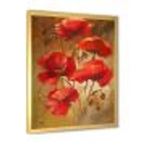 Toile « Red Blossoming Poppies IV »