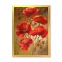 Toile « Red Blossoming Poppies IV »