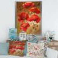 Toile « Red Blossoming Poppies IV »