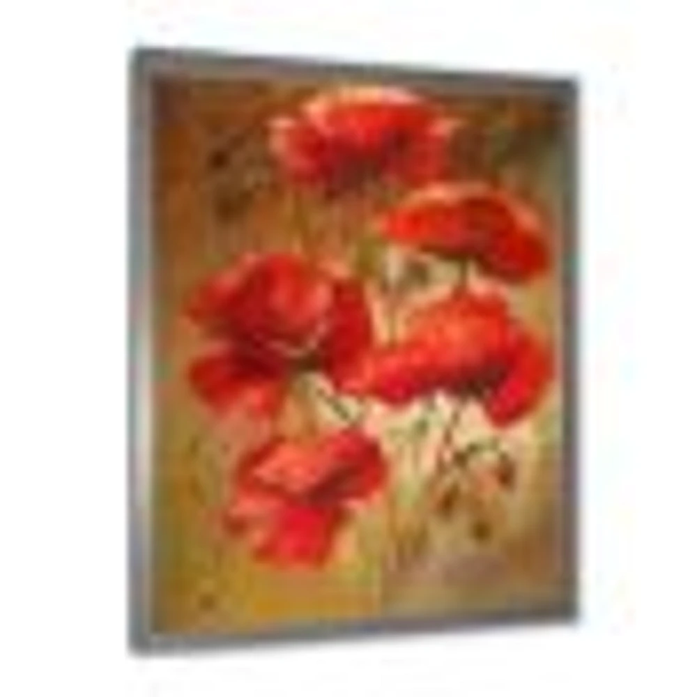 Toile « Red Blossoming Poppies IV »