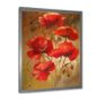 Red Blossoming Poppies IV  Wall Art