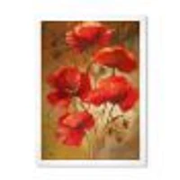 Red Blossoming Poppies IV  Wall Art