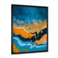 Abstract Marble Composition Blue and Orange IV  Wall Art