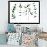 Green Eucalyptus Branches I  Canvas Wall Art Print