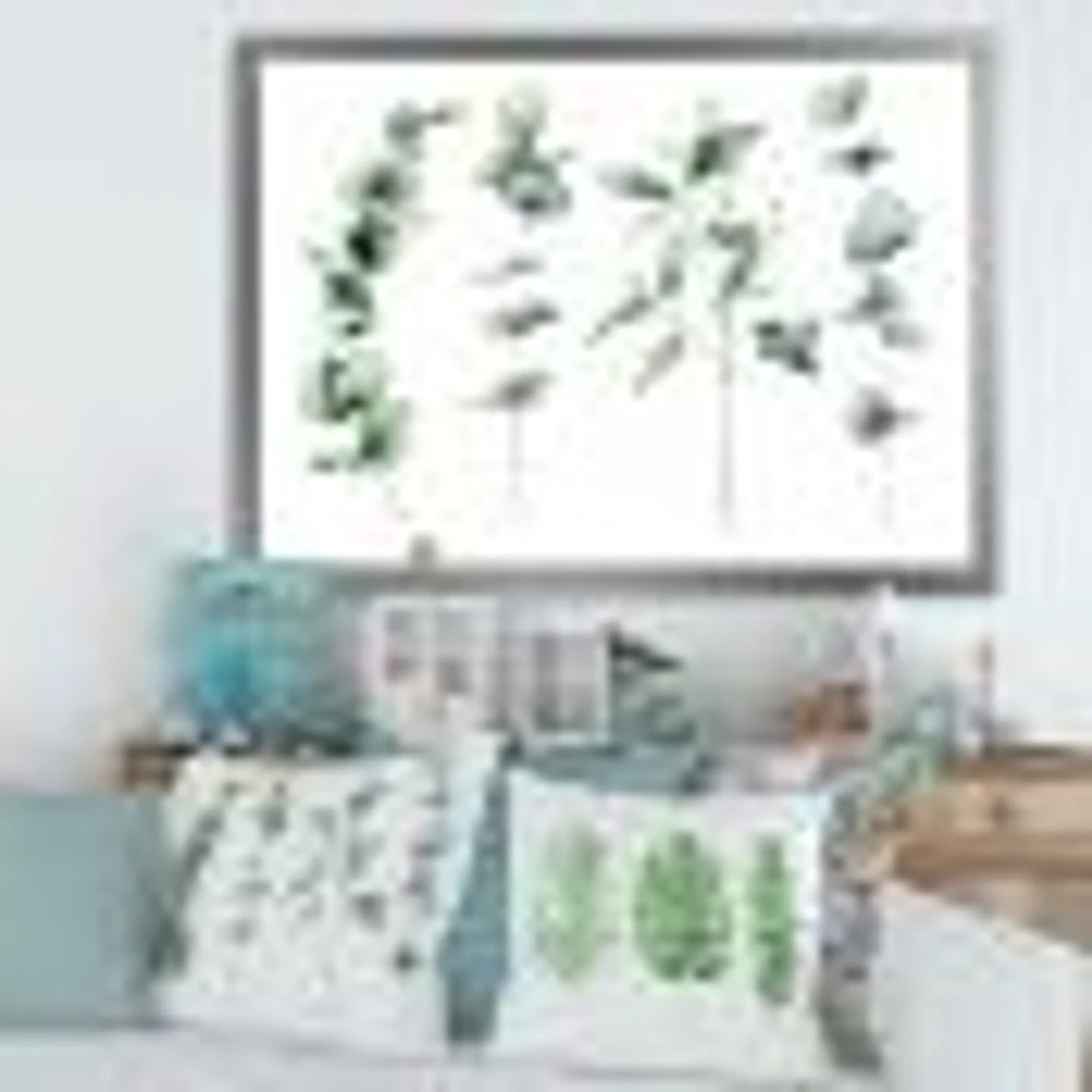 Green Eucalyptus Branches I  Canvas Wall Art Print