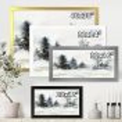 Christmas Minimalistic Forest Landscape and Snow Canvas Wall Art